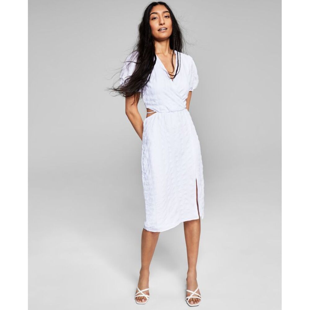 And Now This Women's Textured Cutout Midi Dress